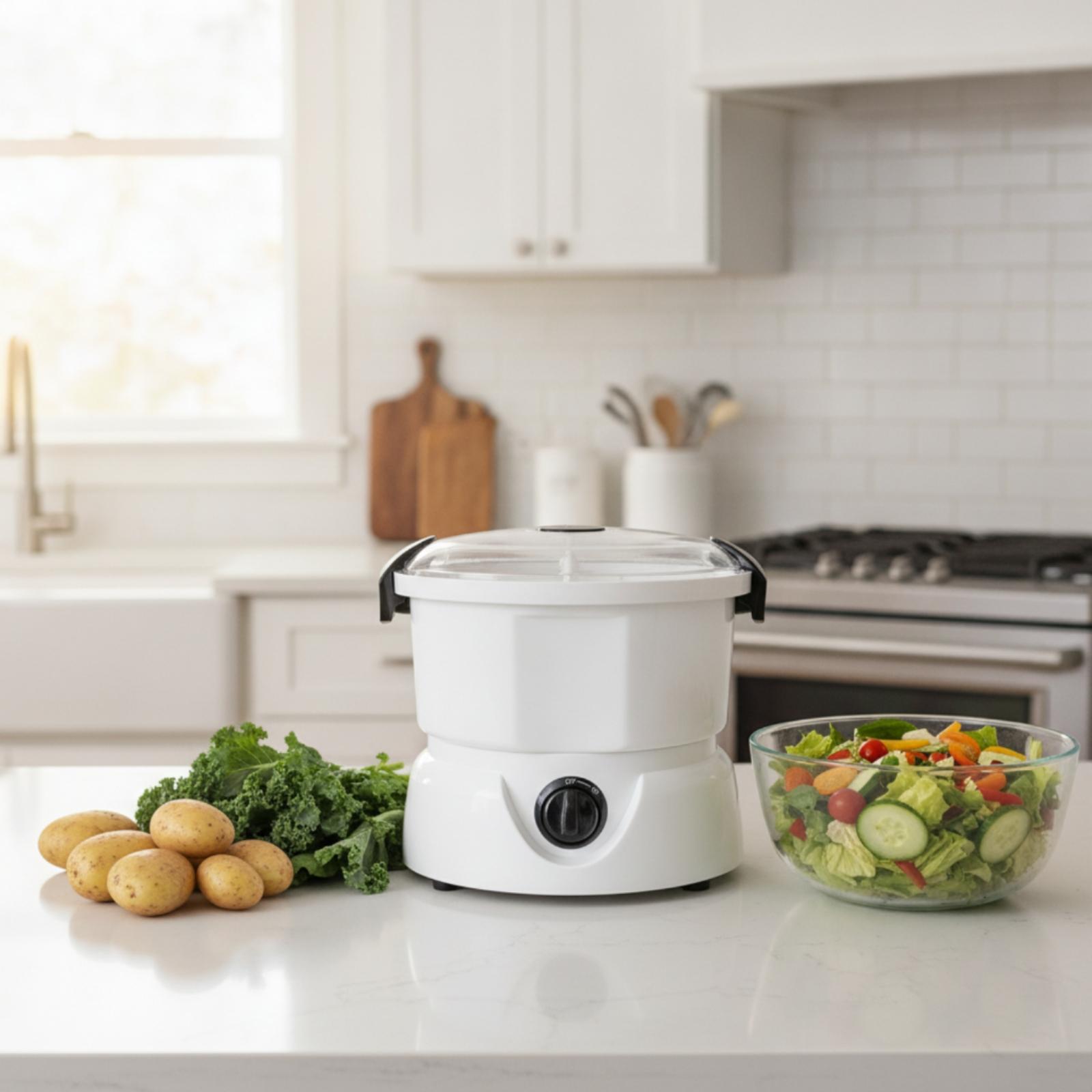 Meal Prep Potatoes - Automatische Kartoffelschälmaschine Kompakte Kartoffelschäler mit Kuppeldeckel