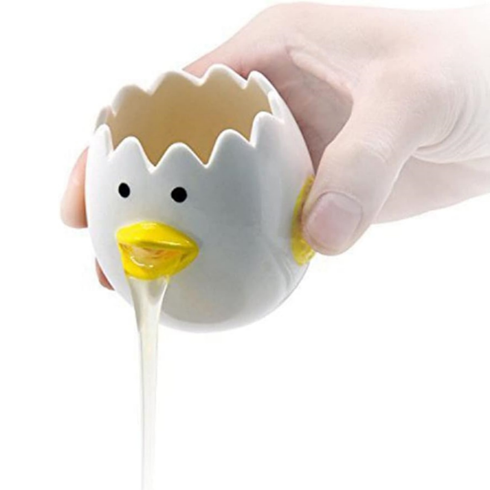 Meal Prep Eggs - Niedlicher Eiertrenner, Keramik-Eiweiß-Eigelb-Separator in Hühnerform, Praktischer