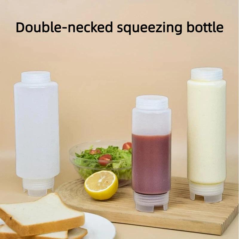 Sauce Squeeze Bottle - Kunststoff-Quetschflaschen mit umgekehrtem Doppelauslauf, auslaufsicher, leicht