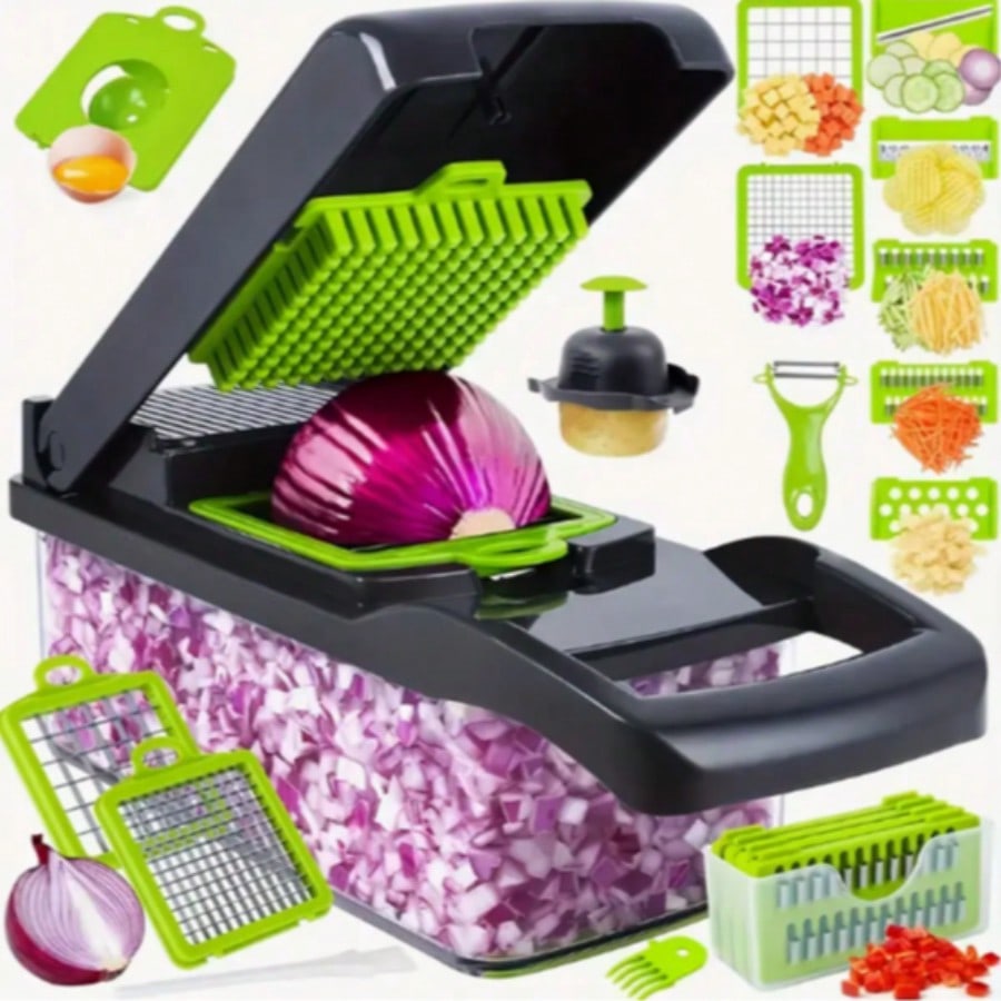 Meal Prep Potatoes - 16-teiliges Multifunktions-Küchenset: Gemüse- und Obstzerkleinerer, manuelle