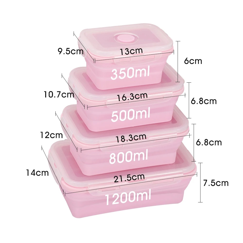 Meal Prep Oatmeal - Zusammenklappbare Aufbewahrungsbehälter für Lebensmittel mit Deckel