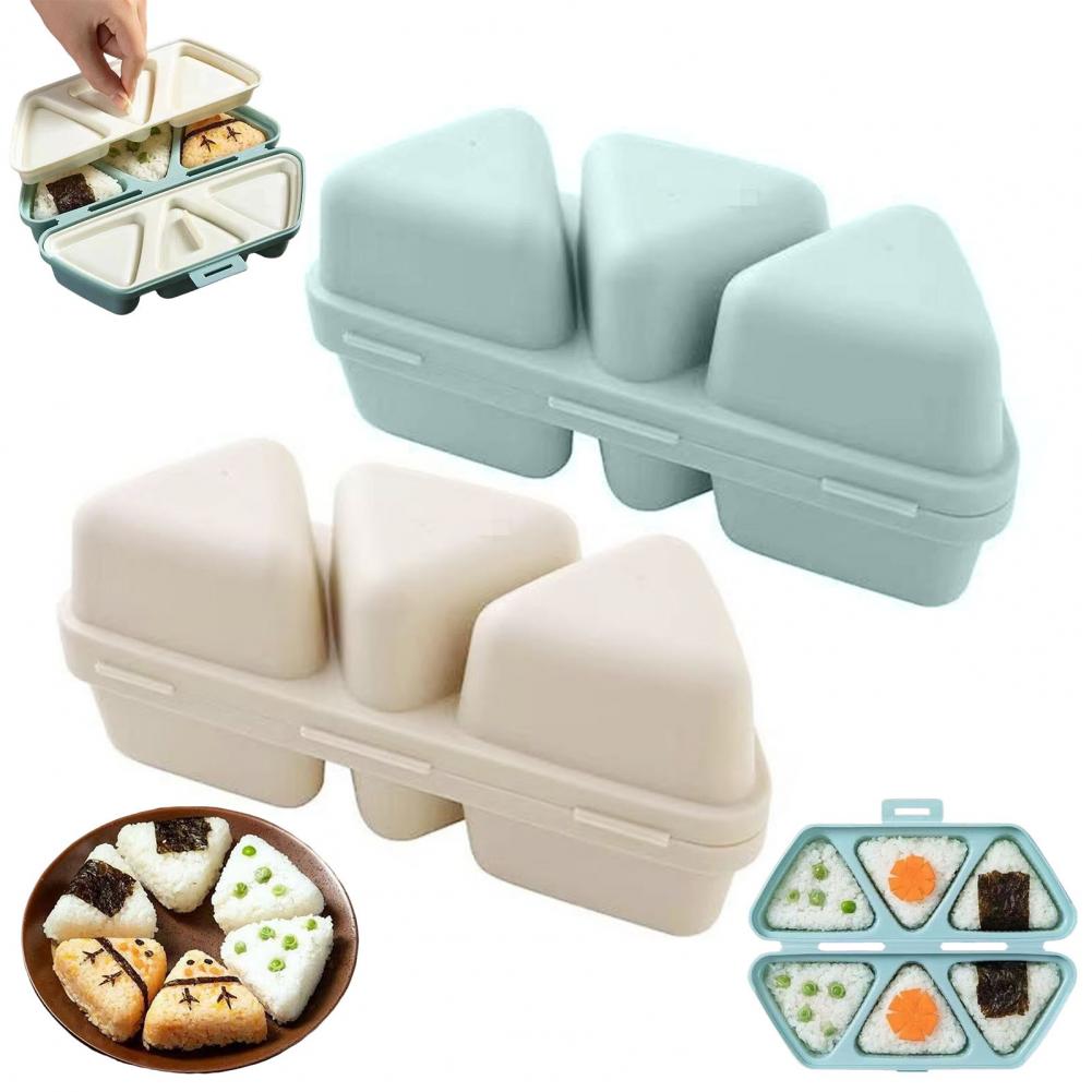 Meal Prep Onigiri - 6-fach dreieckige Onigiri-Form, 2-in-1 Reisballen-Maker mit