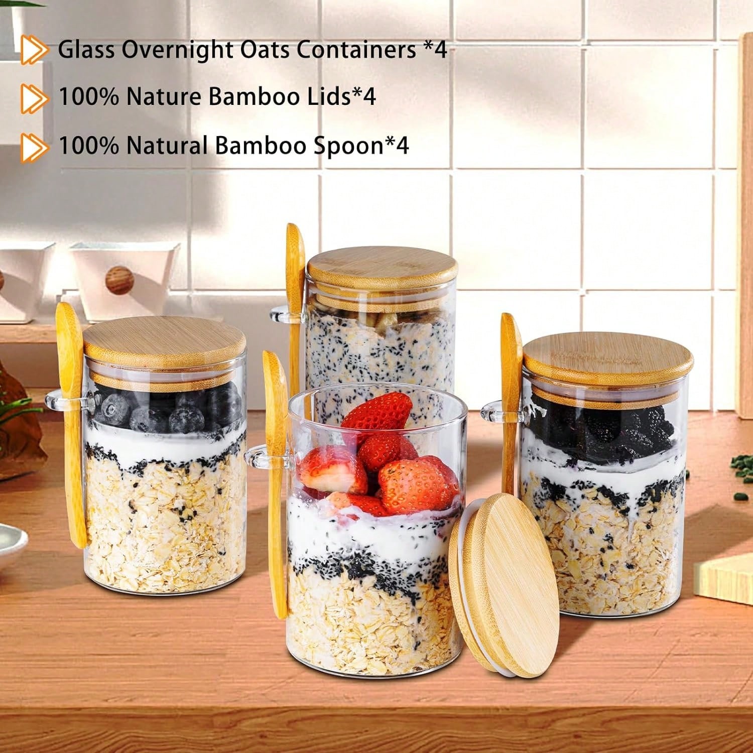 Tyrixma 16oz Glasbehälter mit  – Meal Prep Oatmeal Bewertung und Preis