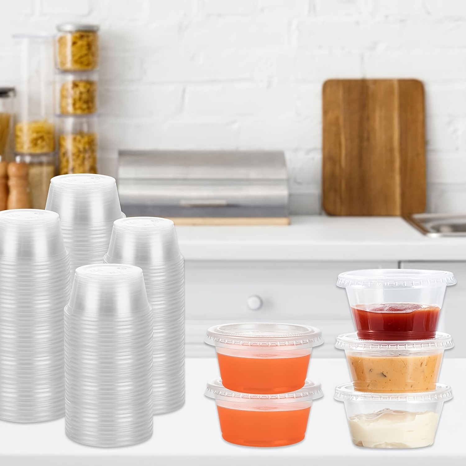 50/100 stücke Einweg Sauce Dic – Meal Prep Jar Bewertung und Preis
